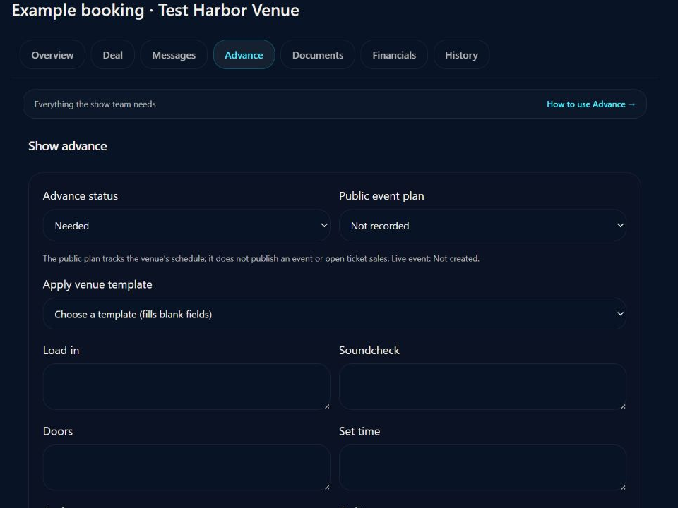 Booking Manager advance workspace